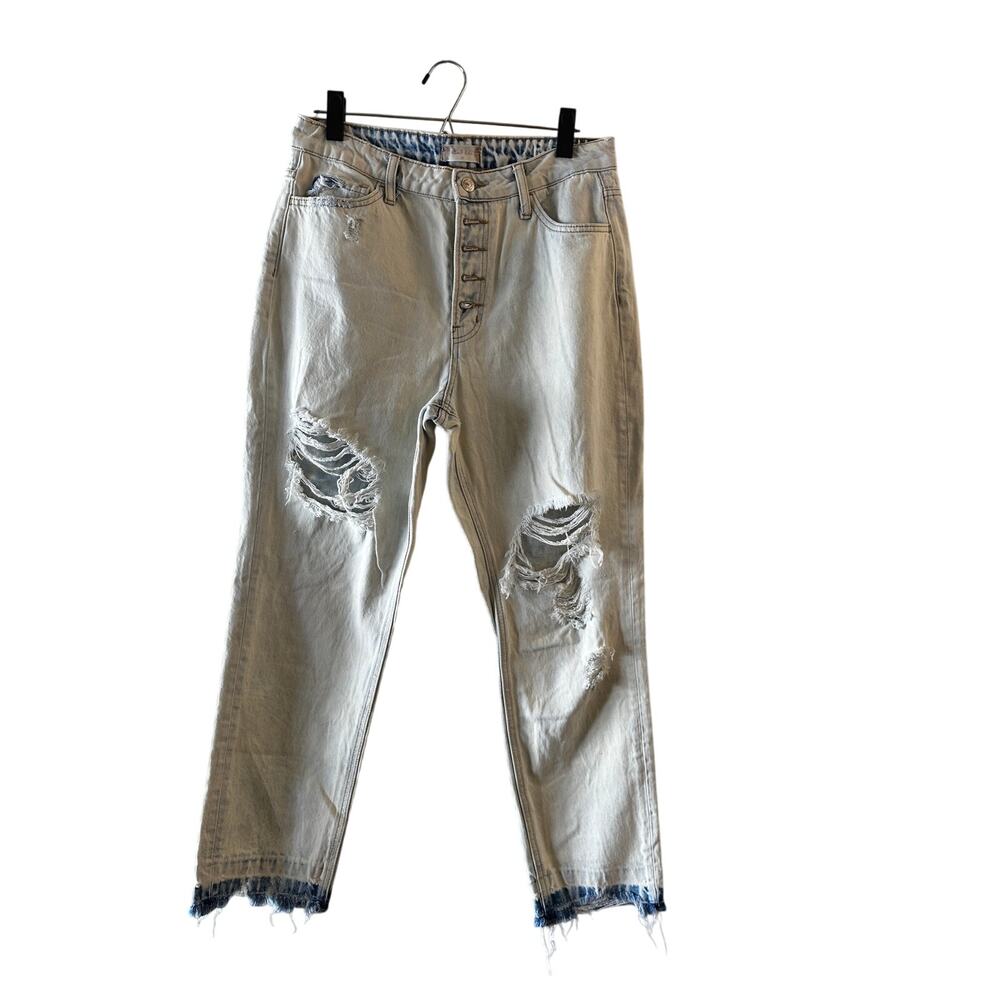 Altar'd State Light Blue Distressed Ripped Denim Jeans Women Sz 28